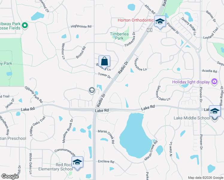 map of restaurants, bars, coffee shops, grocery stores, and more near 2913 Aldrich Trail in Woodbury