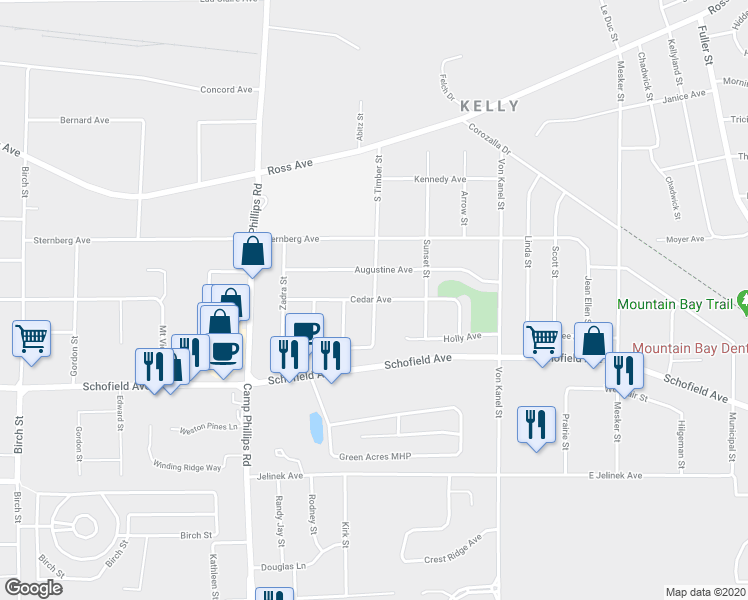 map of restaurants, bars, coffee shops, grocery stores, and more near 4499 Cedar Avenue in Weston