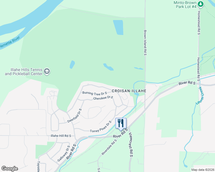 map of restaurants, bars, coffee shops, grocery stores, and more near 3503 Burning Tree Drive South in Salem
