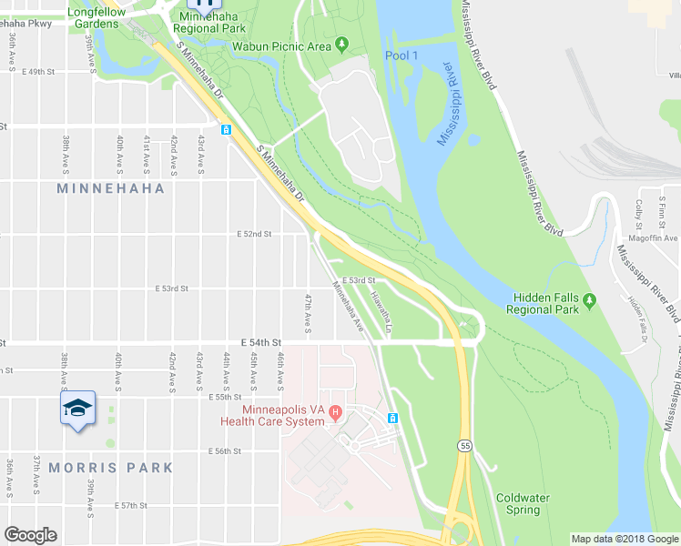 map of restaurants, bars, coffee shops, grocery stores, and more near 5300 48th Avenue South in Minneapolis