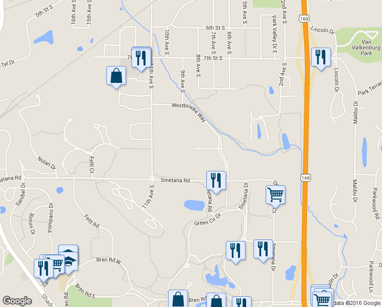 map of restaurants, bars, coffee shops, grocery stores, and more near 827 Old Settlers Trail in Hopkins