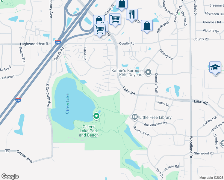 map of restaurants, bars, coffee shops, grocery stores, and more near 2747 Mallard Drive in Saint Paul