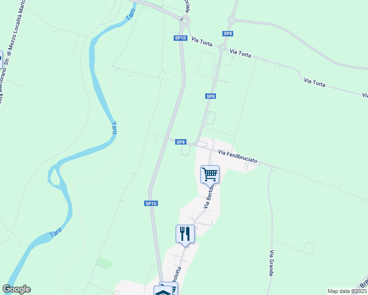 map of restaurants, bars, coffee shops, grocery stores, and more near 2 Via Fenilbruciato in Ronco Campo Canneto