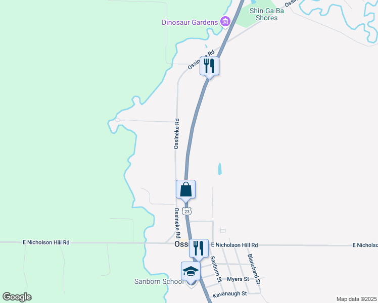 map of restaurants, bars, coffee shops, grocery stores, and more near 11610 U.S. 23 in Alpena County