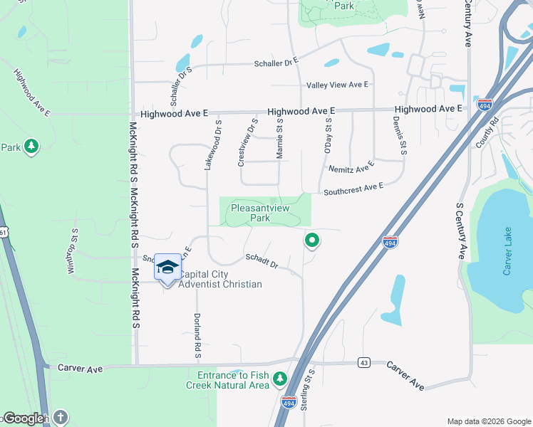 map of restaurants, bars, coffee shops, grocery stores, and more near 1100 Marnie Court in Maplewood