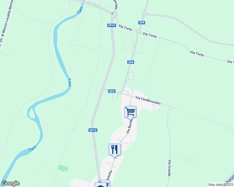 map of restaurants, bars, coffee shops, grocery stores, and more near 2 Via Fenilbruciato in Ronco Campo Canneto