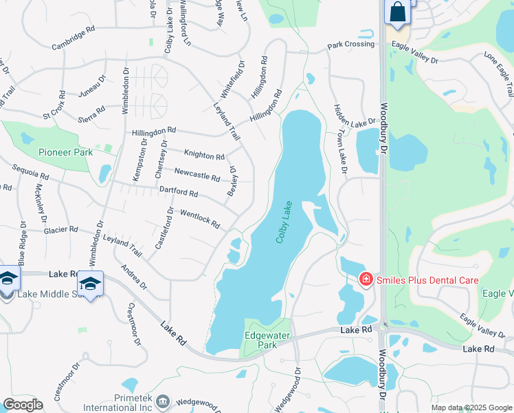 map of restaurants, bars, coffee shops, grocery stores, and more near 2795 Leyland Trail in Woodbury