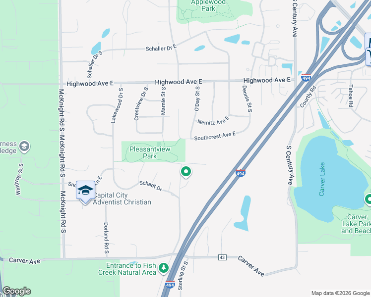 map of restaurants, bars, coffee shops, grocery stores, and more near 2508 Southcrest Avenue East in Maplewood