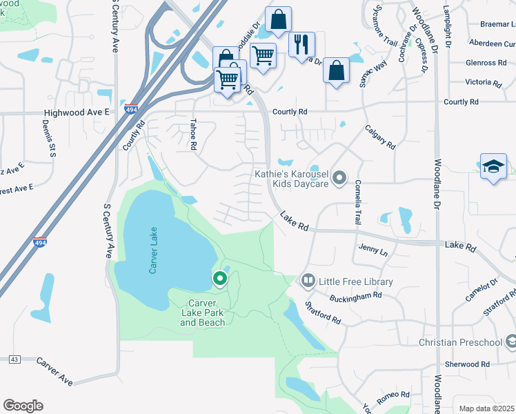 map of restaurants, bars, coffee shops, grocery stores, and more near 2747 Mallard Drive in Saint Paul