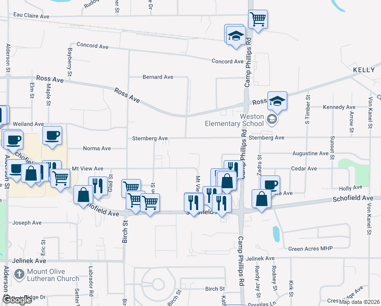 map of restaurants, bars, coffee shops, grocery stores, and more near 3806 Mount View Avenue in Weston