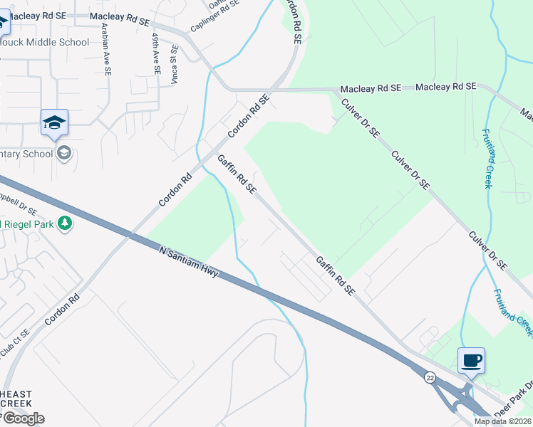 map of restaurants, bars, coffee shops, grocery stores, and more near 5180 Gaffin Road Southeast in Salem