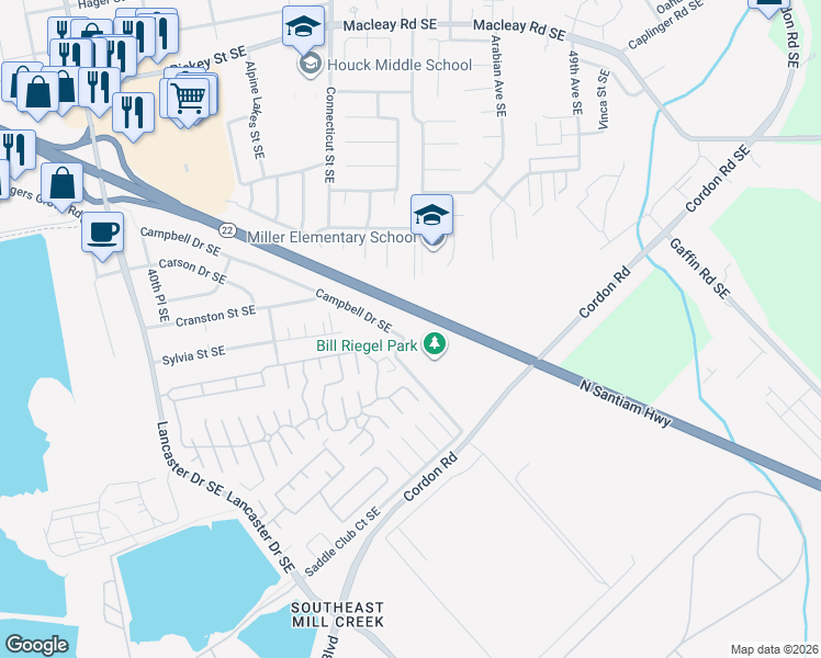 map of restaurants, bars, coffee shops, grocery stores, and more near in Salem