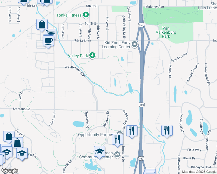 map of restaurants, bars, coffee shops, grocery stores, and more near 936 9 Mile Cove South in Hopkins