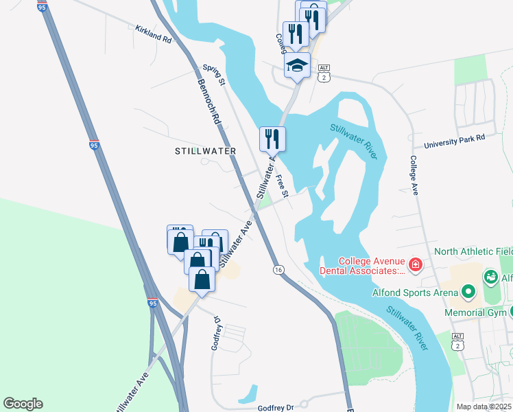 map of restaurants, bars, coffee shops, grocery stores, and more near 840 Stillwater Avenue in Old Town