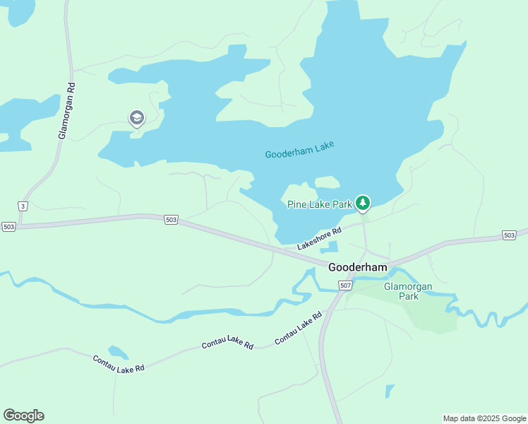 map of restaurants, bars, coffee shops, grocery stores, and more near 1089 Pioneer Road in Gooderham