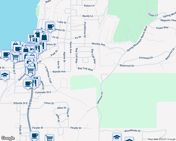 map of restaurants, bars, coffee shops, grocery stores, and more near 710 Broken Rein Road in McCall