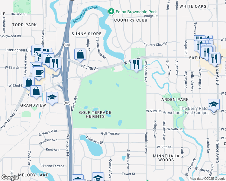 map of restaurants, bars, coffee shops, grocery stores, and more near in Minneapolis
