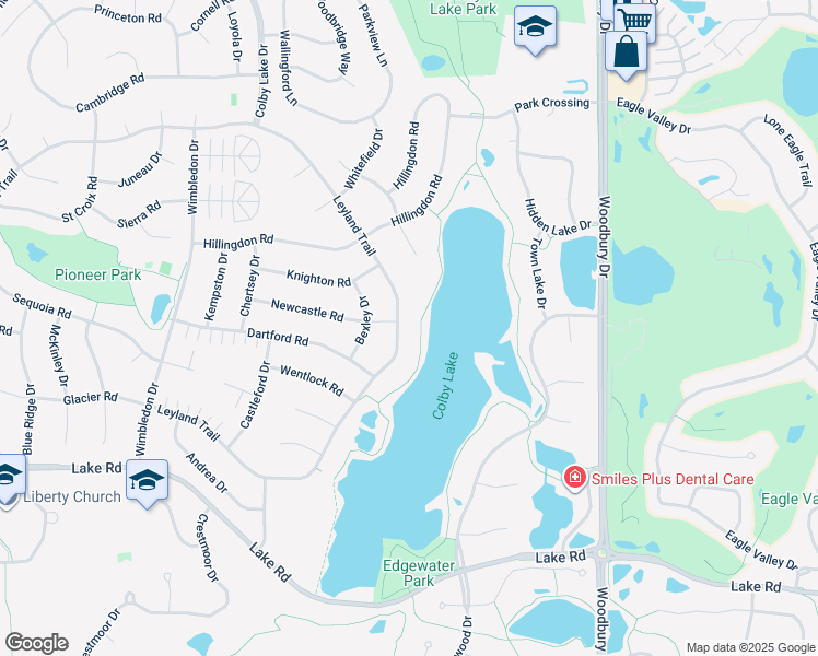 map of restaurants, bars, coffee shops, grocery stores, and more near 2795 Leyland Trail in Woodbury