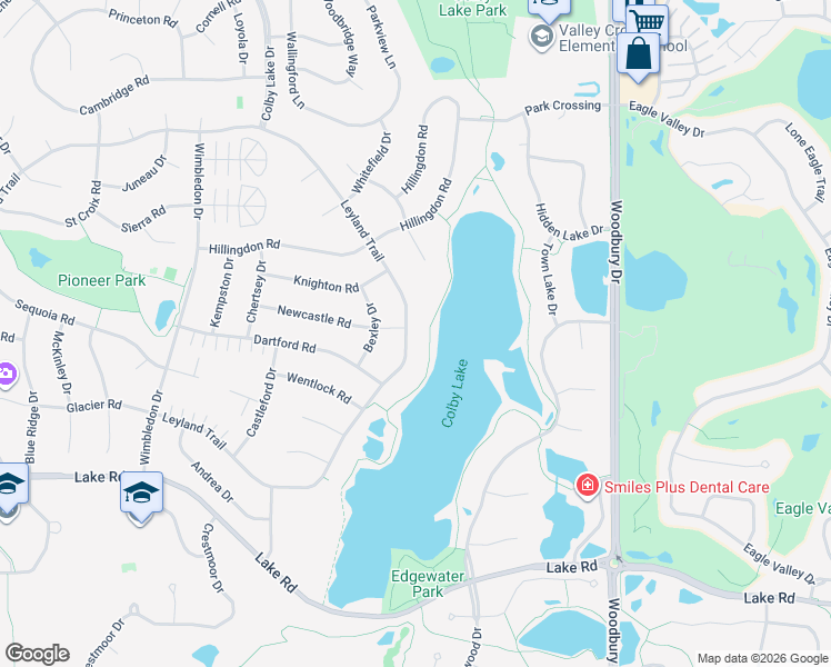 map of restaurants, bars, coffee shops, grocery stores, and more near 2795 Leyland Trail in Woodbury