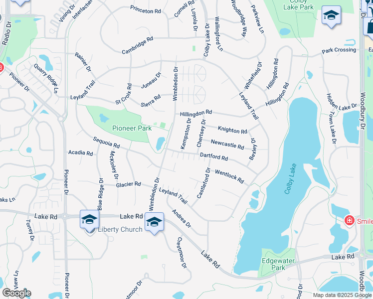 map of restaurants, bars, coffee shops, grocery stores, and more near 2696 Kempston Drive in Woodbury