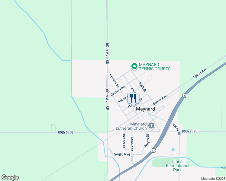 map of restaurants, bars, coffee shops, grocery stores, and more near 620 Cynthia Street in Maynard