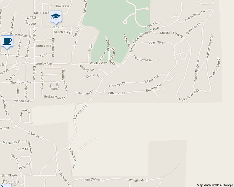 map of restaurants, bars, coffee shops, grocery stores, and more near 1042 Bitterroot Drive in McCall