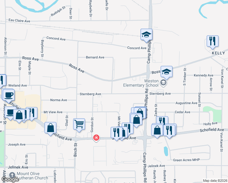 map of restaurants, bars, coffee shops, grocery stores, and more near 5201 Aspen Street in Weston