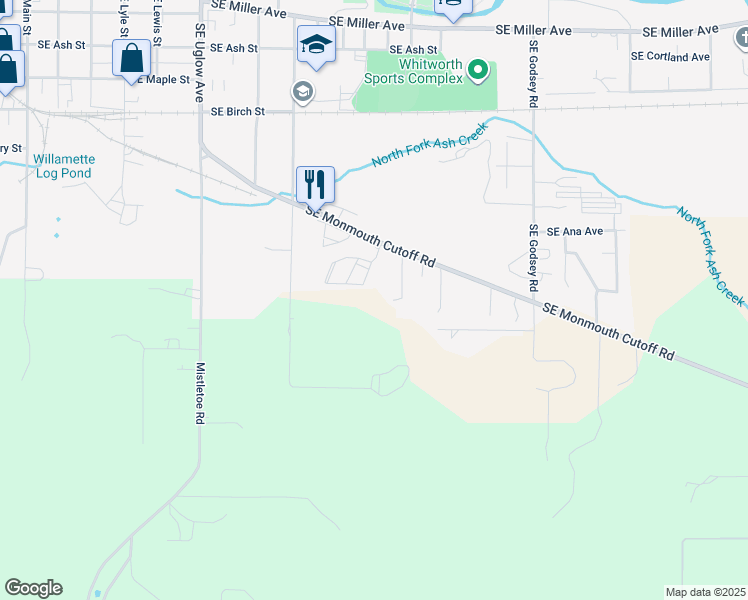 map of restaurants, bars, coffee shops, grocery stores, and more near 1029 Southeast Monmouth Cutoff Road in Dallas