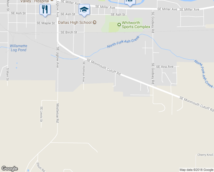 map of restaurants, bars, coffee shops, grocery stores, and more near 1029 Southeast Monmouth Cutoff Road in Dallas
