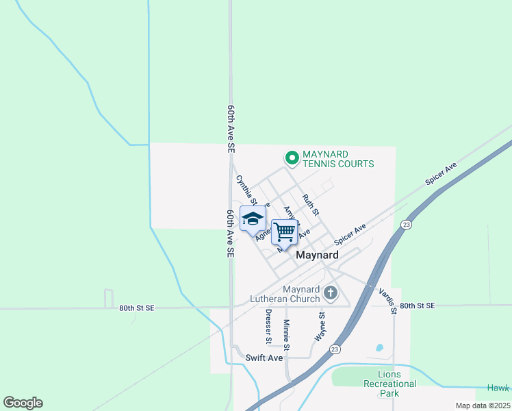 map of restaurants, bars, coffee shops, grocery stores, and more near 620 Cynthia Street in Maynard