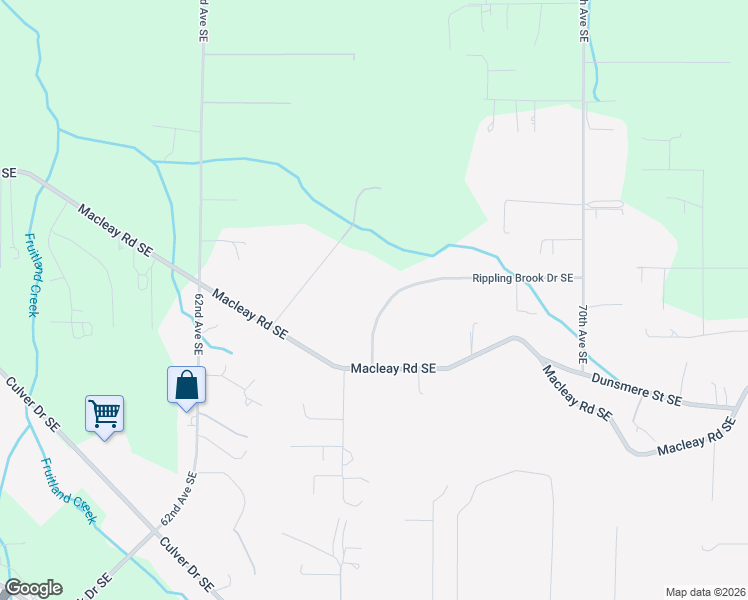 map of restaurants, bars, coffee shops, grocery stores, and more near 6603 Rippling Brook Drive Southeast in Salem