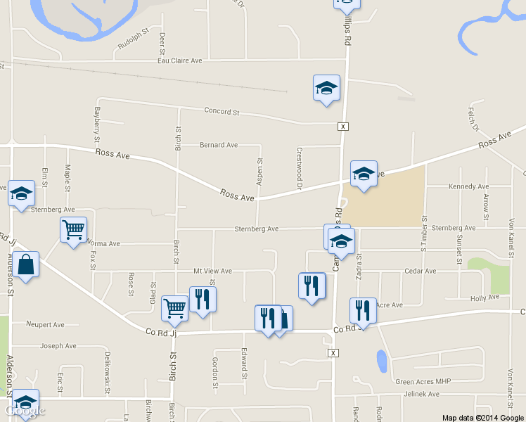 map of restaurants, bars, coffee shops, grocery stores, and more near 5201 Aspen St in Weston