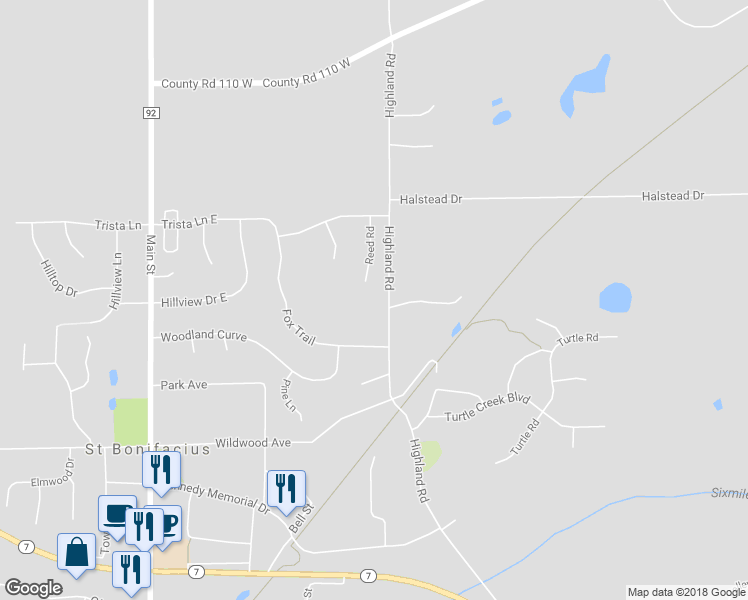 map of restaurants, bars, coffee shops, grocery stores, and more near 3729 Reed Road in Saint Bonifacius