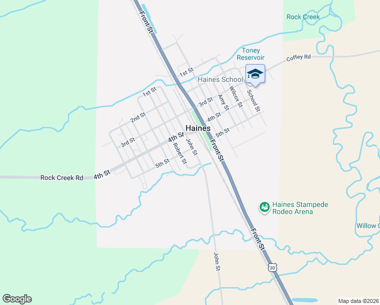 map of restaurants, bars, coffee shops, grocery stores, and more near 621 John Street in Haines