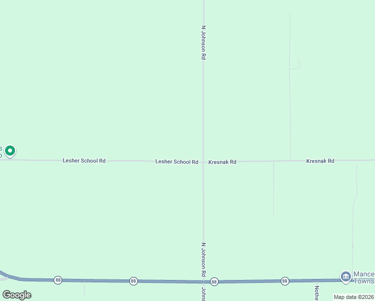 map of restaurants, bars, coffee shops, grocery stores, and more near 8490 Johnson Road in Mancelona