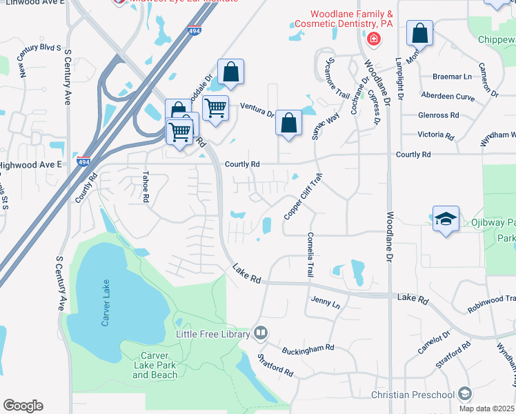 map of restaurants, bars, coffee shops, grocery stores, and more near 2600 Cobble Hill Drive in Woodbury