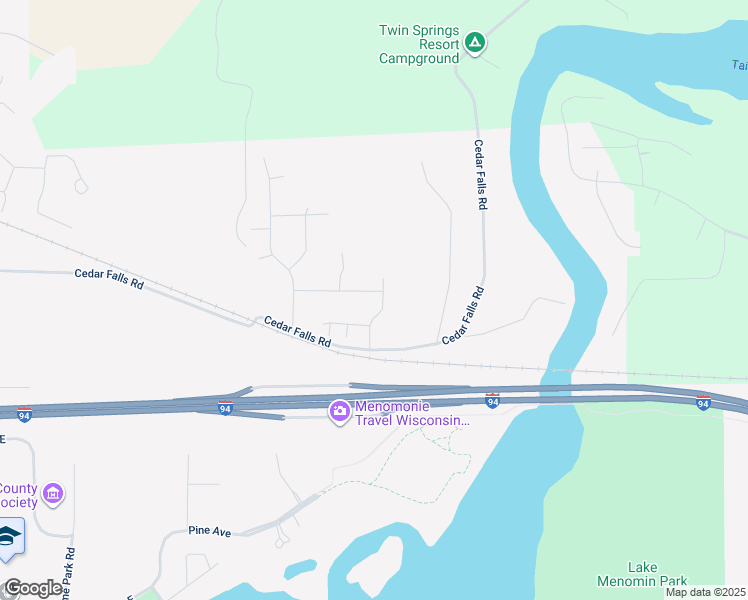 map of restaurants, bars, coffee shops, grocery stores, and more near 1987 Southridge Avenue in Menomonie