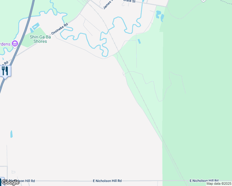 map of restaurants, bars, coffee shops, grocery stores, and more near 11450 Sampson Road in Ossineke