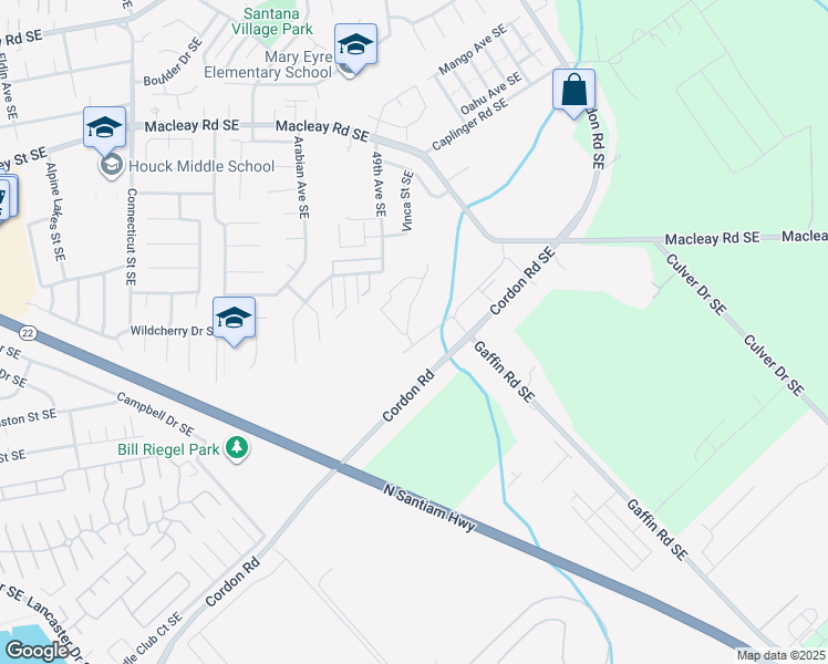 map of restaurants, bars, coffee shops, grocery stores, and more near 1569 Whitaker Drive Southeast in Salem
