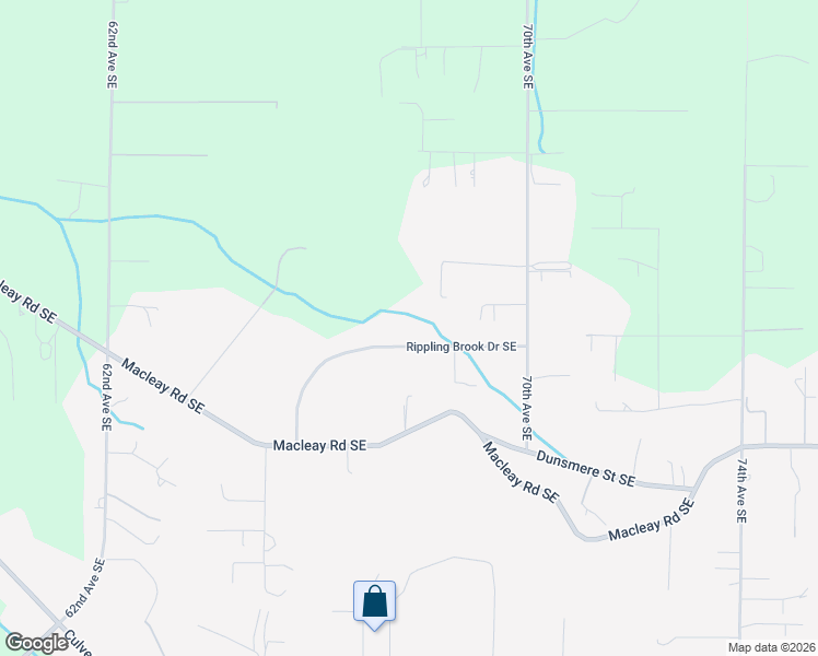 map of restaurants, bars, coffee shops, grocery stores, and more near 6783 Rippling Brook Drive Southeast in Salem