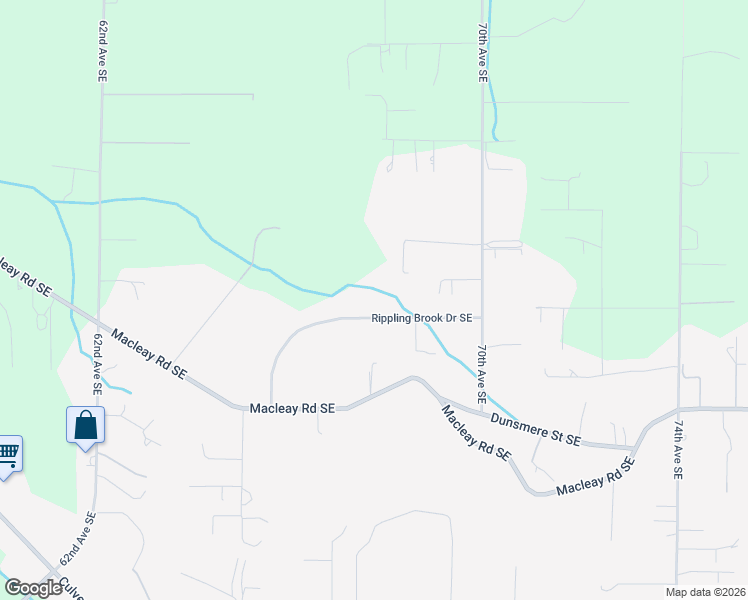 map of restaurants, bars, coffee shops, grocery stores, and more near 6783 Rippling Brook Drive Southeast in Salem