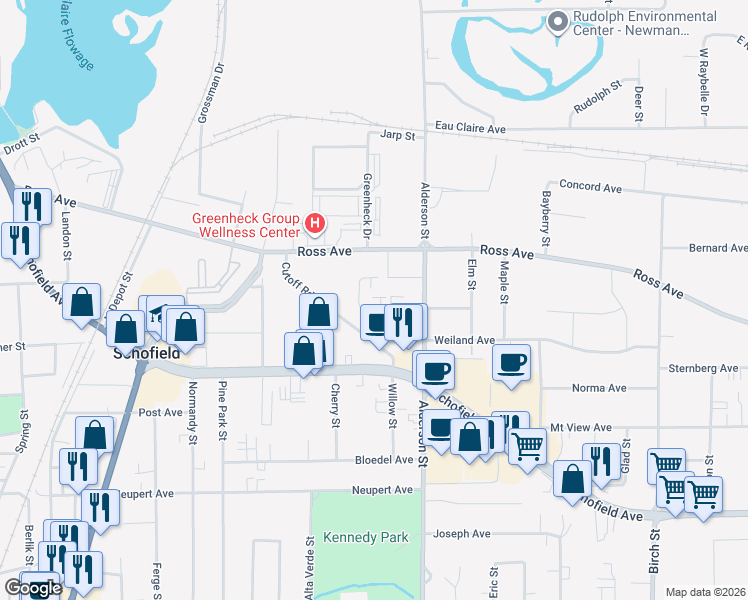 map of restaurants, bars, coffee shops, grocery stores, and more near 2302 Radtke Avenue in Weston
