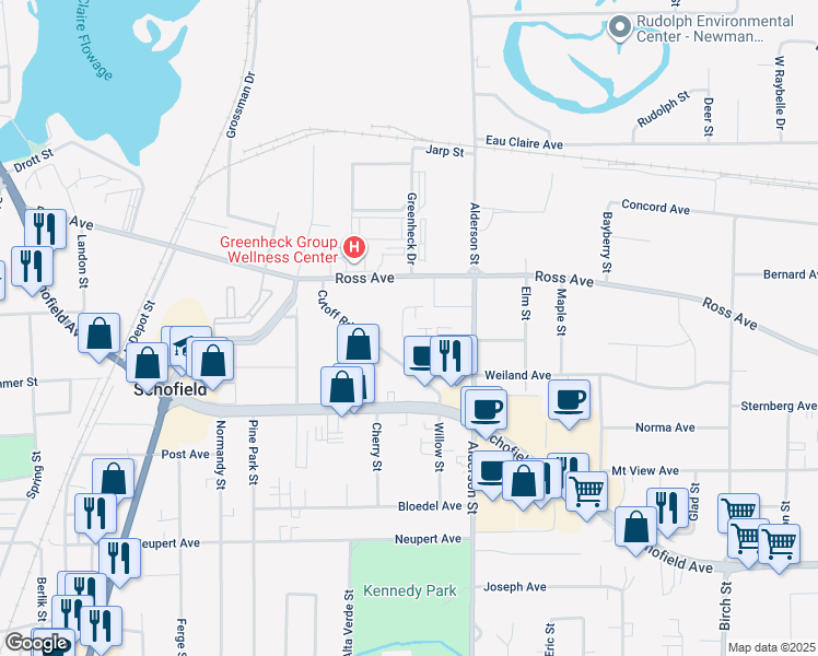 map of restaurants, bars, coffee shops, grocery stores, and more near 2302 Radtke Avenue in Weston