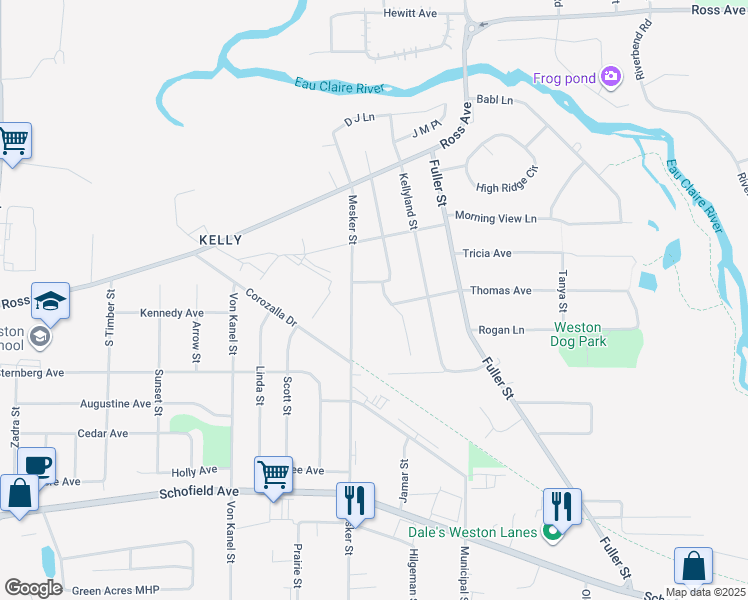 map of restaurants, bars, coffee shops, grocery stores, and more near 5006 Chadwick Street in Schofield