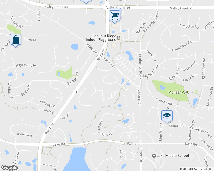 map of restaurants, bars, coffee shops, grocery stores, and more near 2521 Prairie Oak Trail in Woodbury