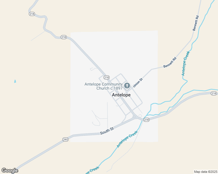 map of restaurants, bars, coffee shops, grocery stores, and more near 45474 Shaniko-Fossil Highway in Antelope