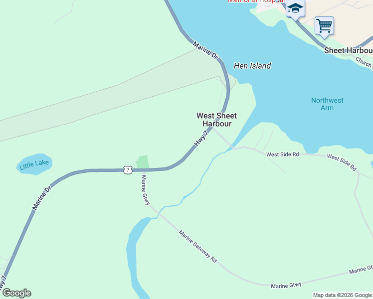 map of restaurants, bars, coffee shops, grocery stores, and more near 21949 Nova Scotia Trunk 7 in Head of Chezzetcook