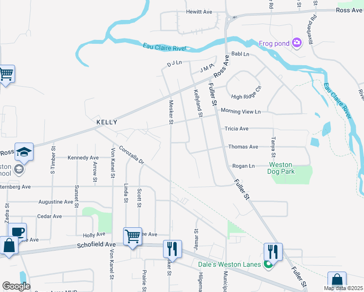 map of restaurants, bars, coffee shops, grocery stores, and more near 5006 Chadwick Street in Schofield