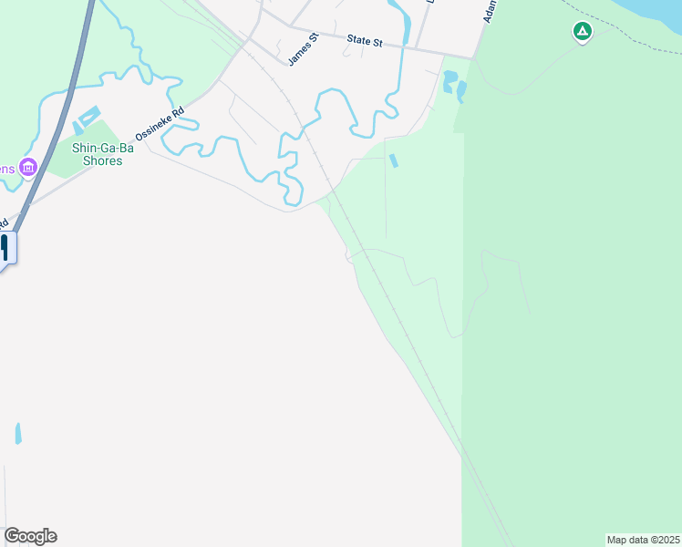 map of restaurants, bars, coffee shops, grocery stores, and more near 11450 Sampson Road in Ossineke