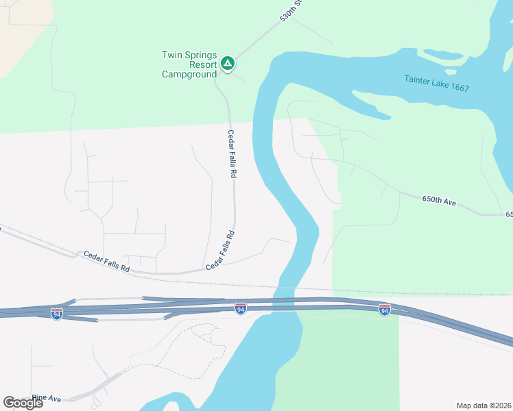 map of restaurants, bars, coffee shops, grocery stores, and more near 2528 Cedar Falls Road in Menomonie